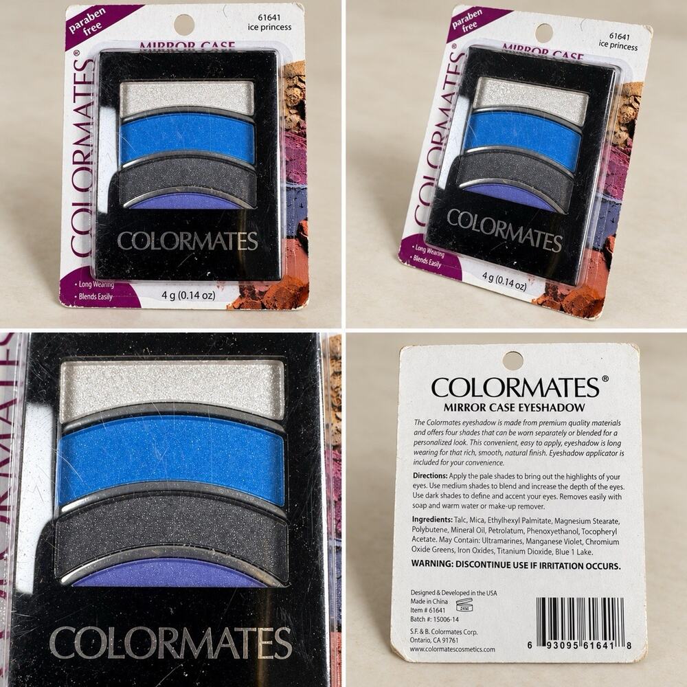 Colormates Ice Princess Eyeshadow Palette 61641 Mirror Case 4 Shades 4g